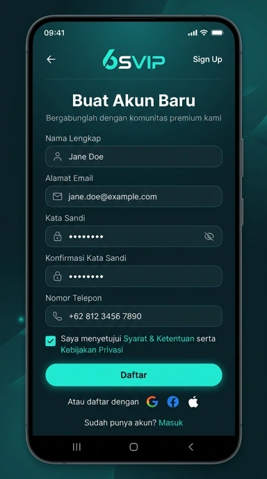 Cara Registrasi Akun Baru 6svip untuk Pengguna Android