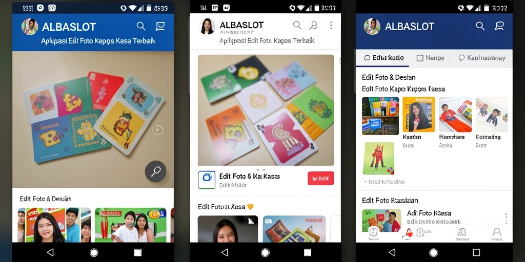 Antarmuka menarik ALBASLOT untuk Edit Foto Kertas Kaca.