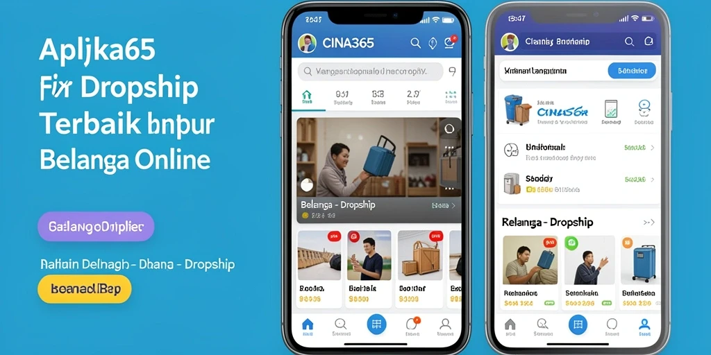 Antarmuka pengguna CINA365 yang memudahkan navigasi produk Dropship.