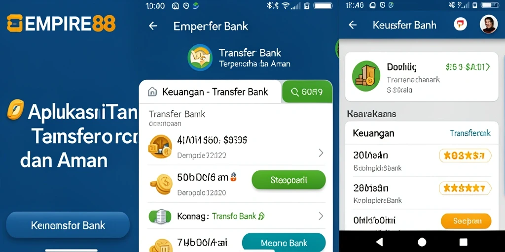 Antarmuka pengguna EMPIRE88 yang sederhana dan fungsional untuk Transfer Bank.