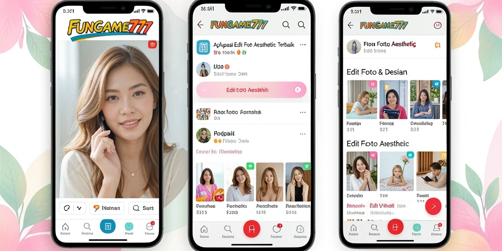 Antarmuka FUNGAME777 yang menarik untuk Edit Foto Aesthetic.