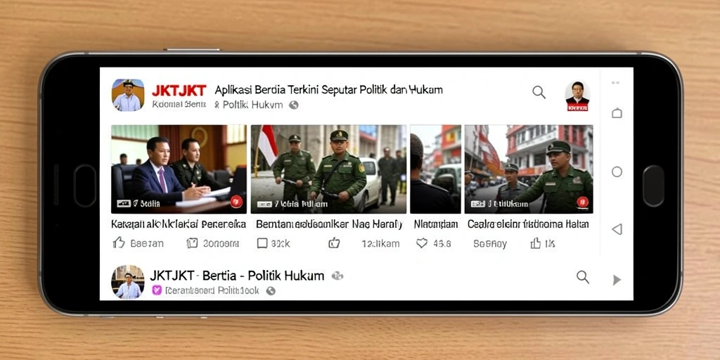 Tampilan antarmuka aplikasi JKTJKT yang intuitif dan informatif tentang politik hukum.