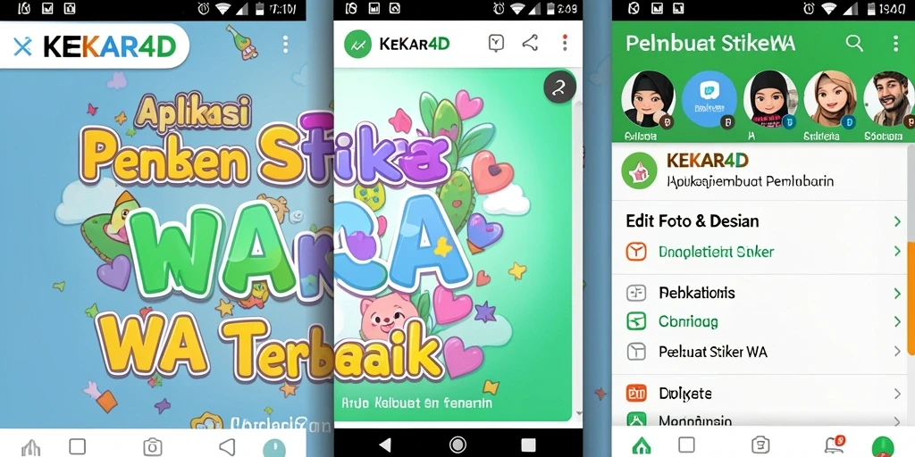 Tampilan antarmuka <strong>KEKAR4D</strong> untuk membuat stiker WhatsApp yang mudah dipahami.