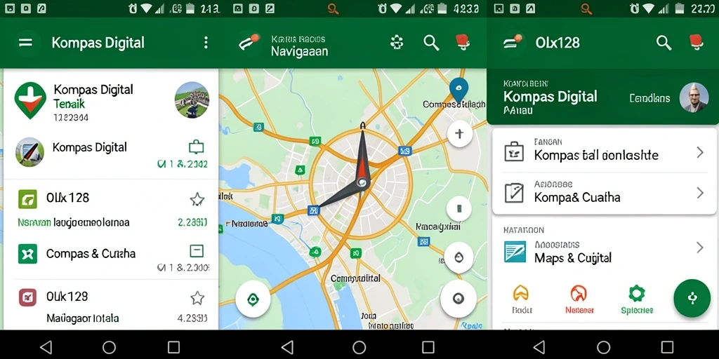 Tampilan antarmuka aplikasi Kompas Digital OLX128 yang intuitif dan responsif.