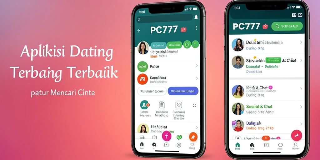 Tampilan antarmuka PC777 yang modern dan intuitif untuk kencan online.