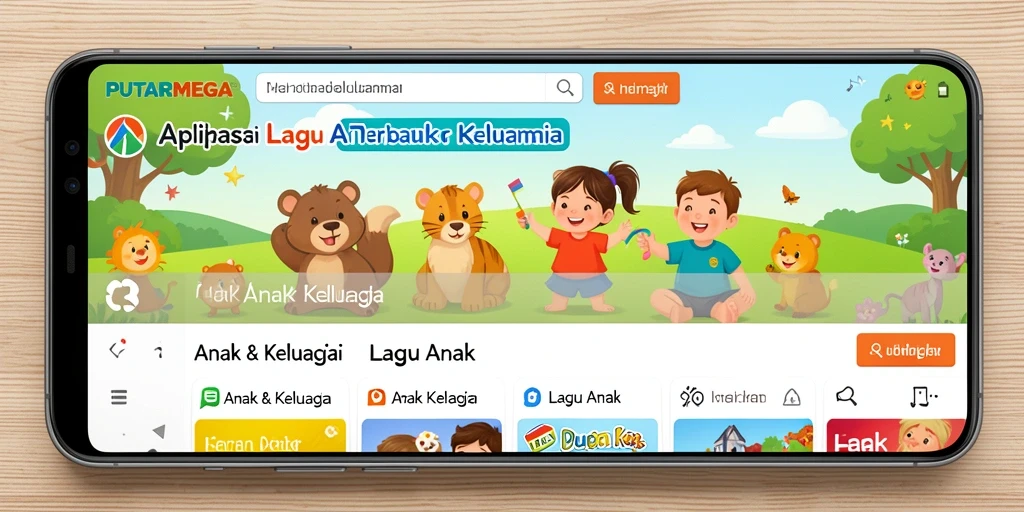 Antarmuka aplikasi PUTARMEGA yang menarik dan mudah digunakan oleh anak-anak.