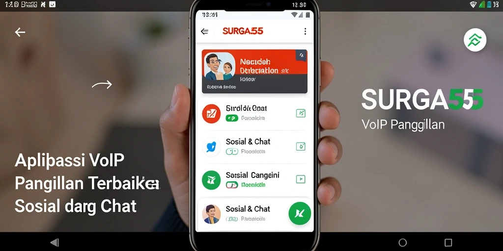 Tampilan antarmuka SURGA55 yang ramah pengguna untuk VoIP Panggilan.